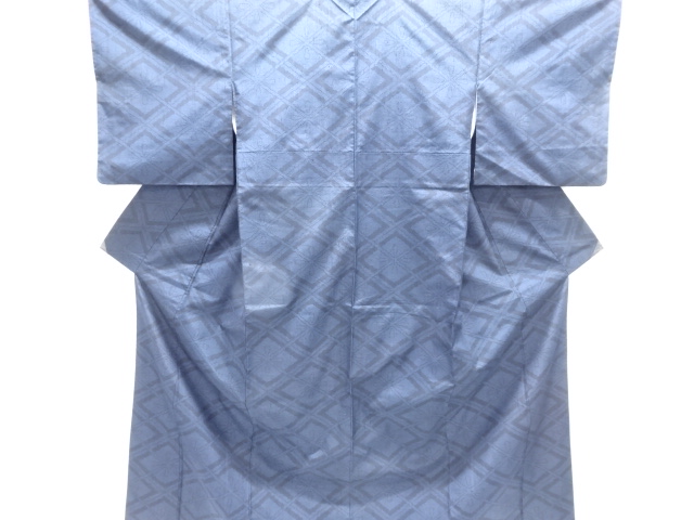 JAPANESE KIMONO / ANTIQUE ENSEMBLE KIMONO / SILK / TOKAMACHI TSUMUGI / WOVEN RHOMBUS